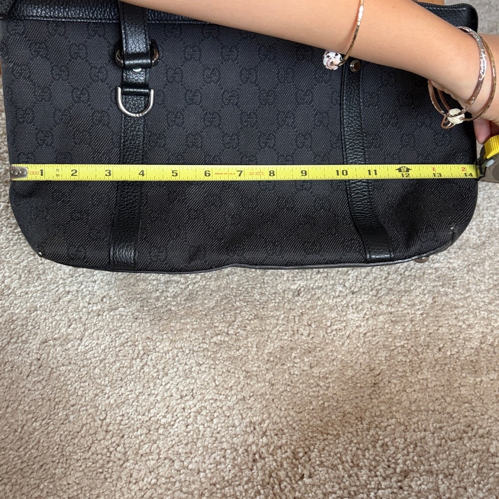 Gucci Black Monogram Canvas Shoulder Bag - Picture 11 of 12